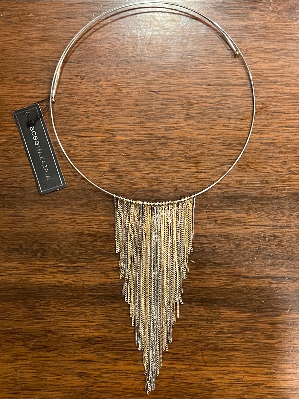 BCBGMaxAzria Two-Tone Gold Fringe Collar Necklace